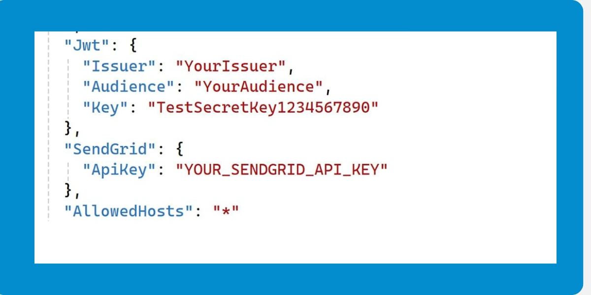 Configure API Key in appsettings.json