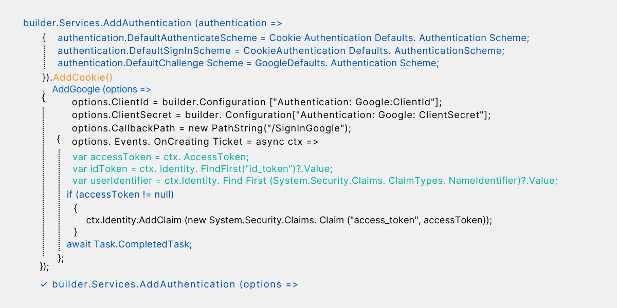 Configure in Program .cs