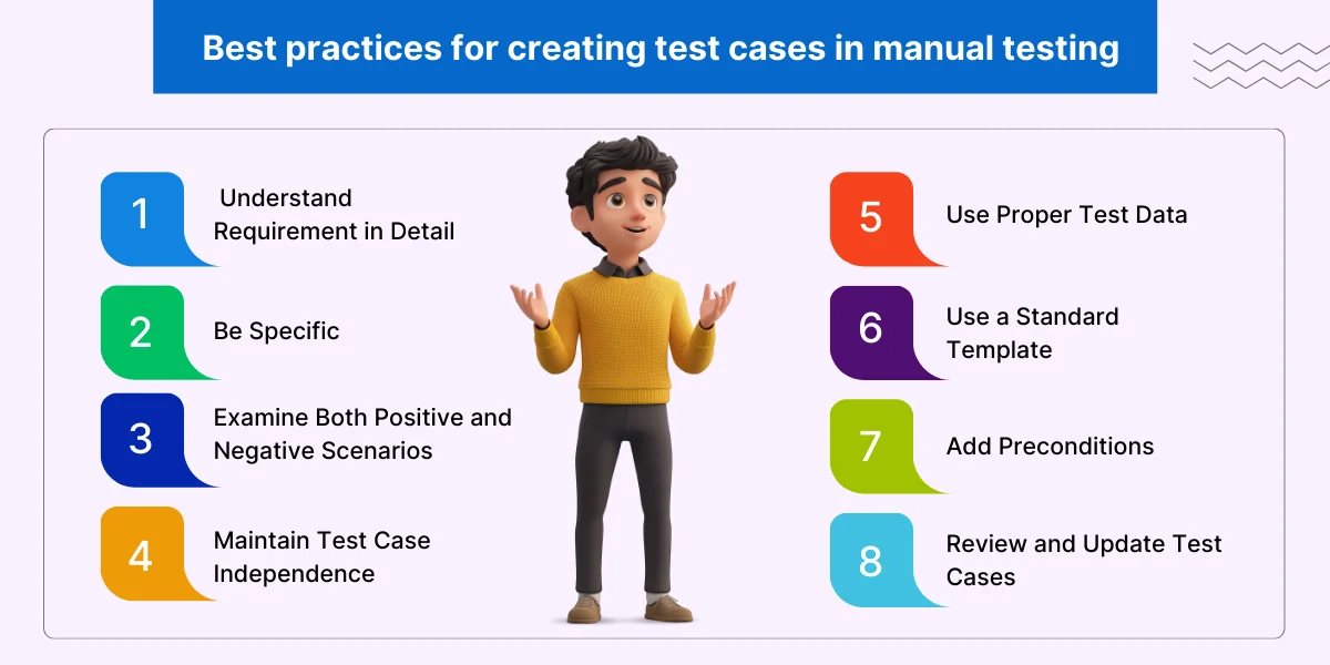 Best practices for creating test cases in manual testing